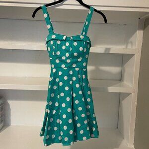 Ixia Mint Green Retro Pin-up Style Polka Dot Swing Dress – Size S